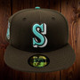 Seattle Mariners New Era Brown Chocolate Mint Ice Cream/Mint Bottom And 40TH Anniversary Patch On Side 59FIFTY Fitted Hat