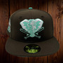 Oakland Athletics New Era Chocolate Mint Ice Cream All Walnut/Clear Mint Bottom With 40TH Anniversary Patch On Side 59FIFTY Fitted Hat