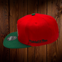Seattle Supersonics Mitchell & Ness Red/Dark Green And Gold Bottom With 40th Anniversary Fitted Hat