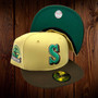 Seattle Mariners 1 New Era Vegas Gold/Walnut Bill And Green Bottom With 30TH Anniversary Patch On Side 59FIFTY Fitted Hat