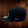Seattle Seahawks New Era Black With Dark Gray Basic Team Logo 59FIFTY Fitted Hat