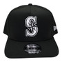 Seattle Mariners New Era Black With White Classic 9FIFTY A-Frame Adjustable Snapback Hat