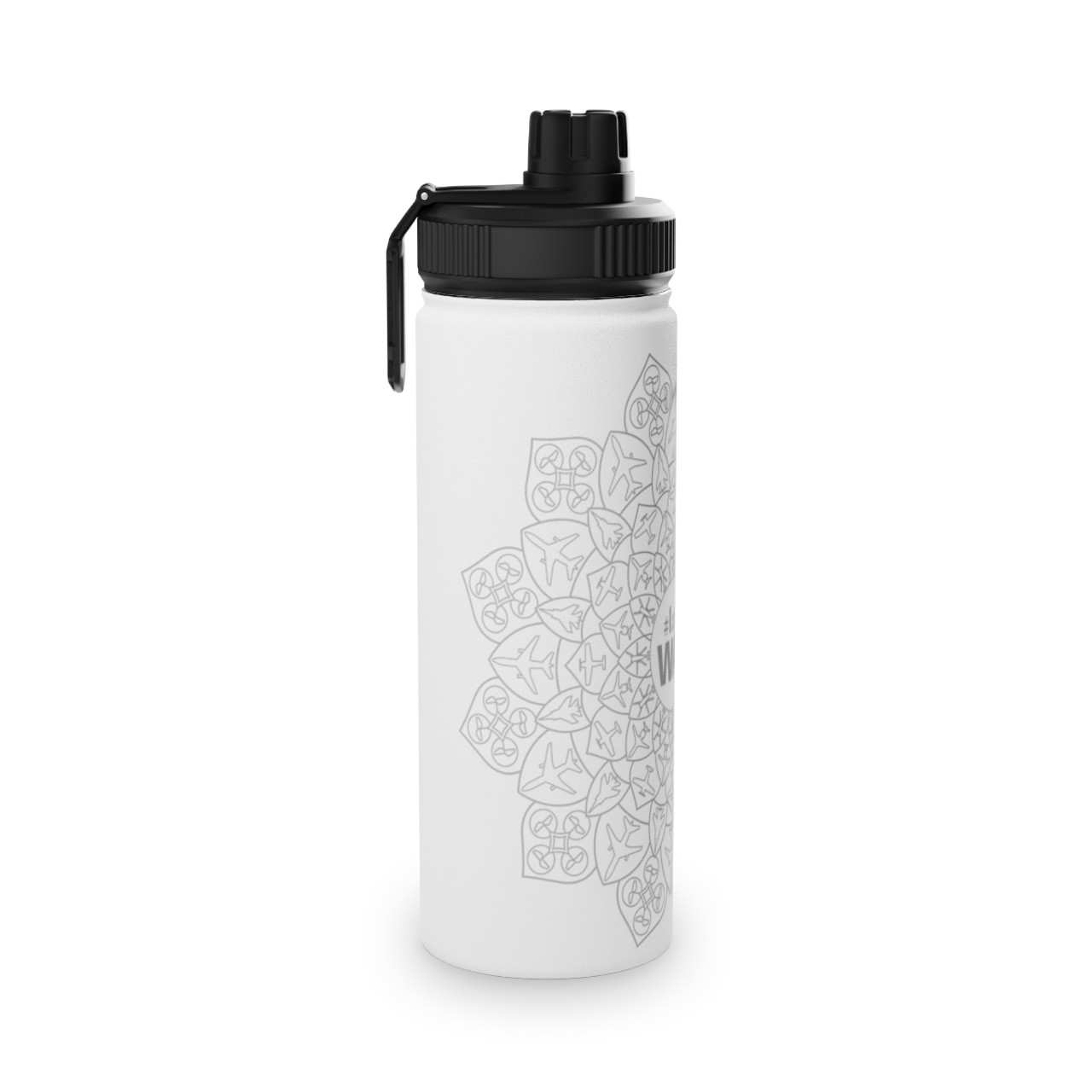 Glass Water Bottle / Sports (18oz) with Stainless Steel Cap