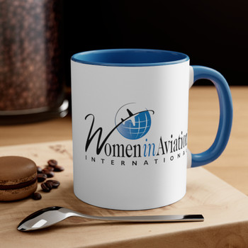 11 oz "Women in Aviation International" White with Blue Accent Mug