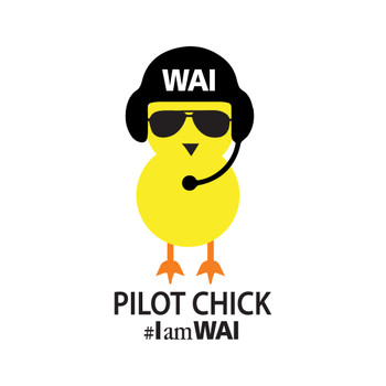 Glossy "PILOT CHICK" " Die-Cut  Sticker