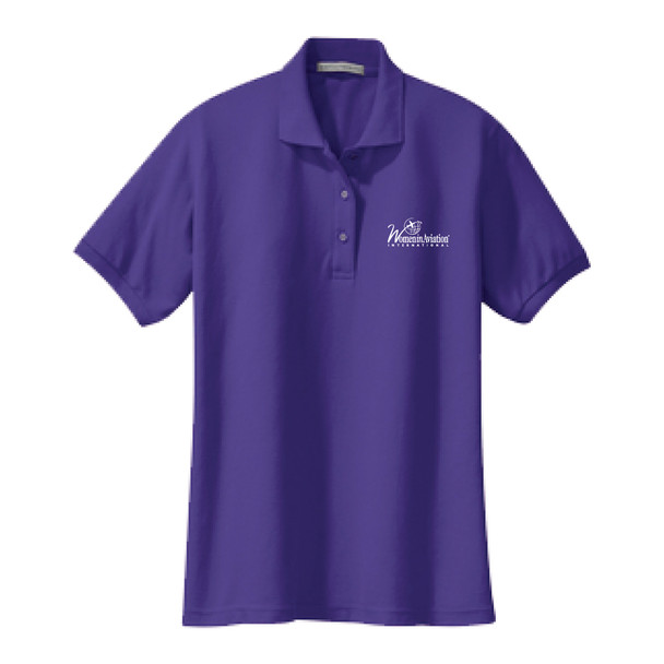 Ladies Purple Silk Touch Poly/Cotton Polo Shirt