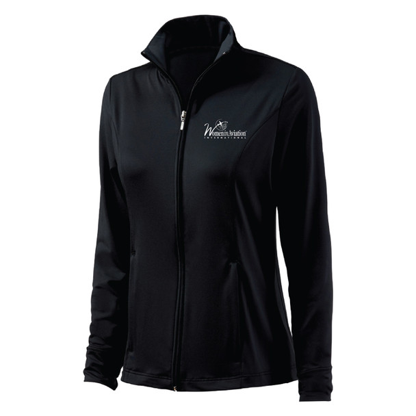 Ladies Black Polyester/Spandex Fitness Jacket