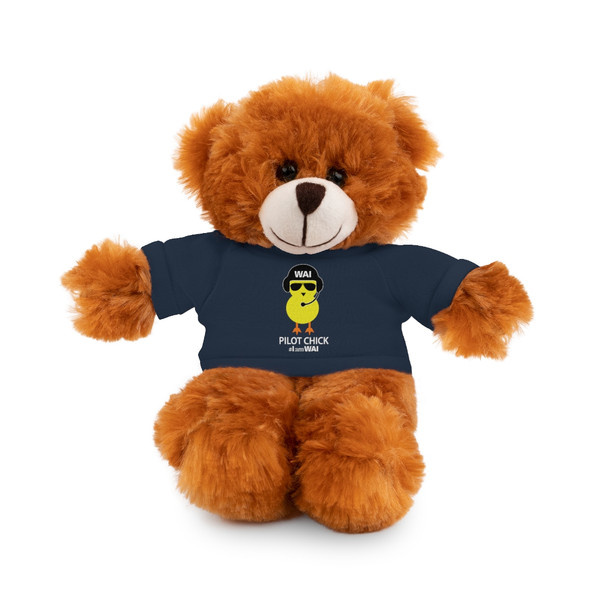 "Pilot Chick" Teddy Bear with Navy Blue Tee