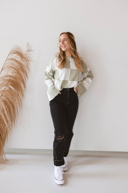 Avery Checkered Sweater