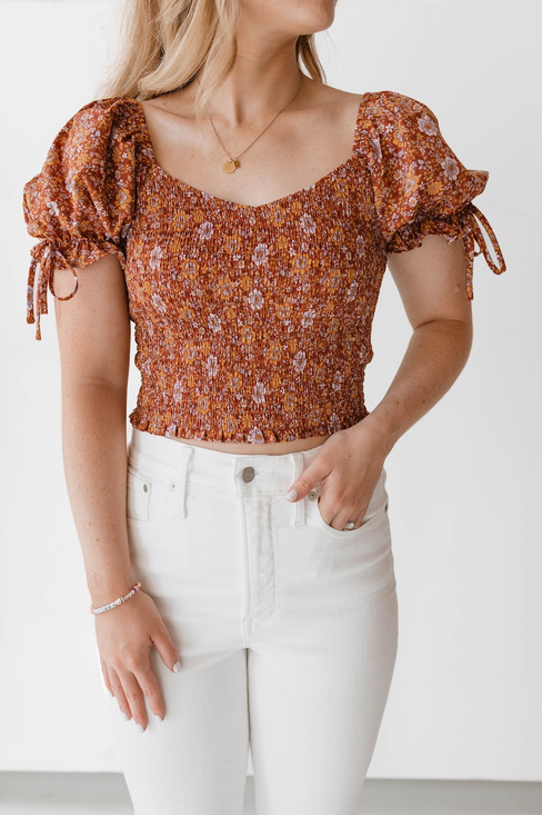 Autumn Smocked Top