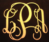 MONOGRAM 3 LETTER WOOD PAINTED GOLD 12" TALL