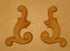 EMBOSSED WOOD APPLIQUE / ONLAY # 366 PAIR 2 3/4 X 3 7/8