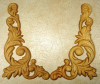 EMBOSSED WOOD APPLIQUE / ONLAY # 460 PAIR 5 5/8 x 9 1/4 EACH e