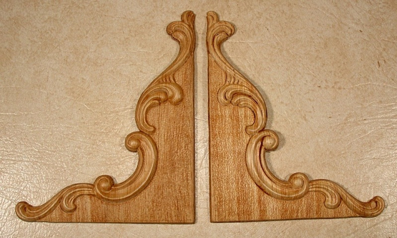 EMBOSSED WOOD APPLIQUE / ONLAY # 760 6 3/8 X 8 EACH PAIR