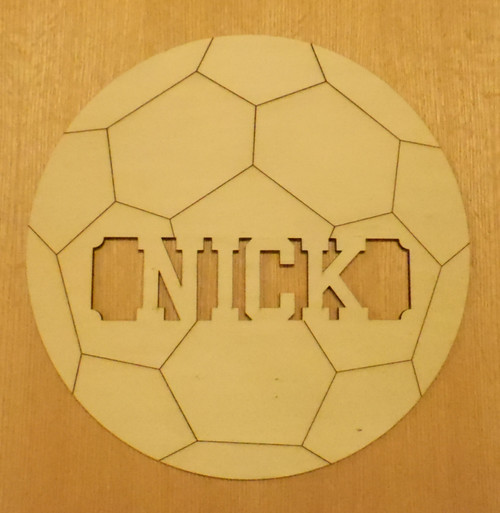 MONOGRAM NAME WOOD SOCCER