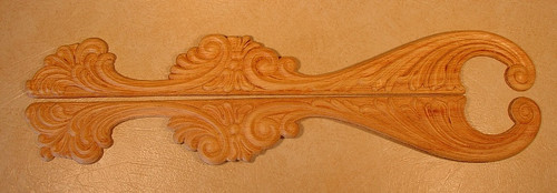 EMBOSSED WOOD APPLIQUE / ONLAY # 659 3 3/8 X 25 1/4 PAIR