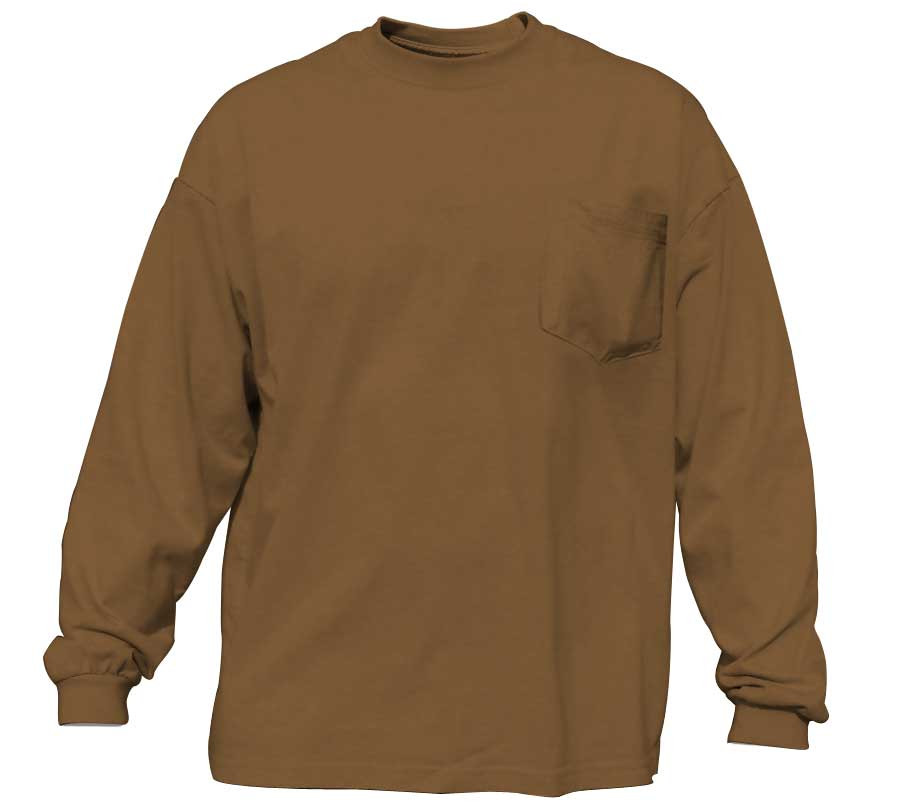 Heavy Duty Long Sleeve T-Shirts with Pocket | Thick Tee Shirts