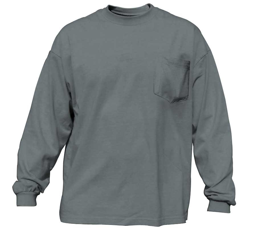 Heavy Duty Long Sleeve T-Shirts with Pocket | Thick Tee Shirts