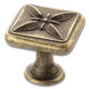 Sundra Knob 1-1/8" sq Weathered Brass
