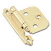 Polished Brass Self-Closing Hinge, Variable Overlay, Face Mount