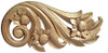 Large Floral Wood Scroll Applique - Right