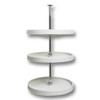 Full Circle Polymer Lazy Susan, Three Shelf, 20", White