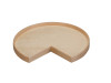 Kidney Shape Natural Wood Single Shelf Susan with Bearing, 32"