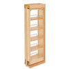 6" Wall Filler Pull-Out with Adjustable Shelves 36" H Natural Wood- Maple