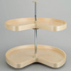 Kidney Shape, Banded Wood, 2 Shelf Susan, 28"