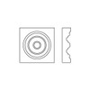 Poplar Wood Rosette- 27/32 X 3 1/2 X 3 1/2