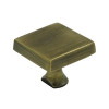 Solid Brass Square Knob For HD Bolt, Antique Brass