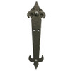 Hammered Fleur-de-Lis 6-Ft. Rolling Door Hardware Kit, w/Long Brackets, Black