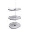 22\" D-Shape 3 Shelf Corner Lazy Susan, White Polymer