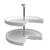 28" Pie Cut Lazy Susan, 2 Shelf Set, White Polymer