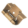 Self-closing, Semi-concealed Hinge, Steel, Full Wrap, 1/2" overlay, Antique Brass