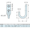 Stainless Steel Hook, 1-1/32" Projection 2