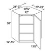 Wall Diagonal Corner 24 W X 30 H X 12 D - Galaxy Nickel by Fabuwood