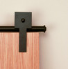 Cube Stick 8-Ft. Rolling Door Hardware Long Bracket Kit, Black