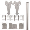 QG Rolling Door Double Horse Hardware Long Bracket Kit Satin Nickel