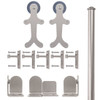 QG Rolling Door GingerBread Hardware Long Bracket Kit Satin Nickel