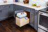 35 Quart Single Bottom-Mount Soft-close Pullout Waste Container System with 35 qt Gray Can