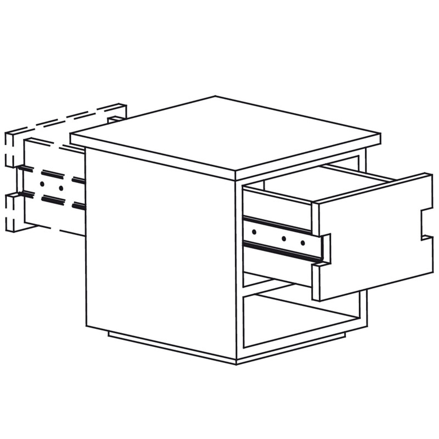 20 In. Two-Way Full Extension Travel Single Drawer Slide