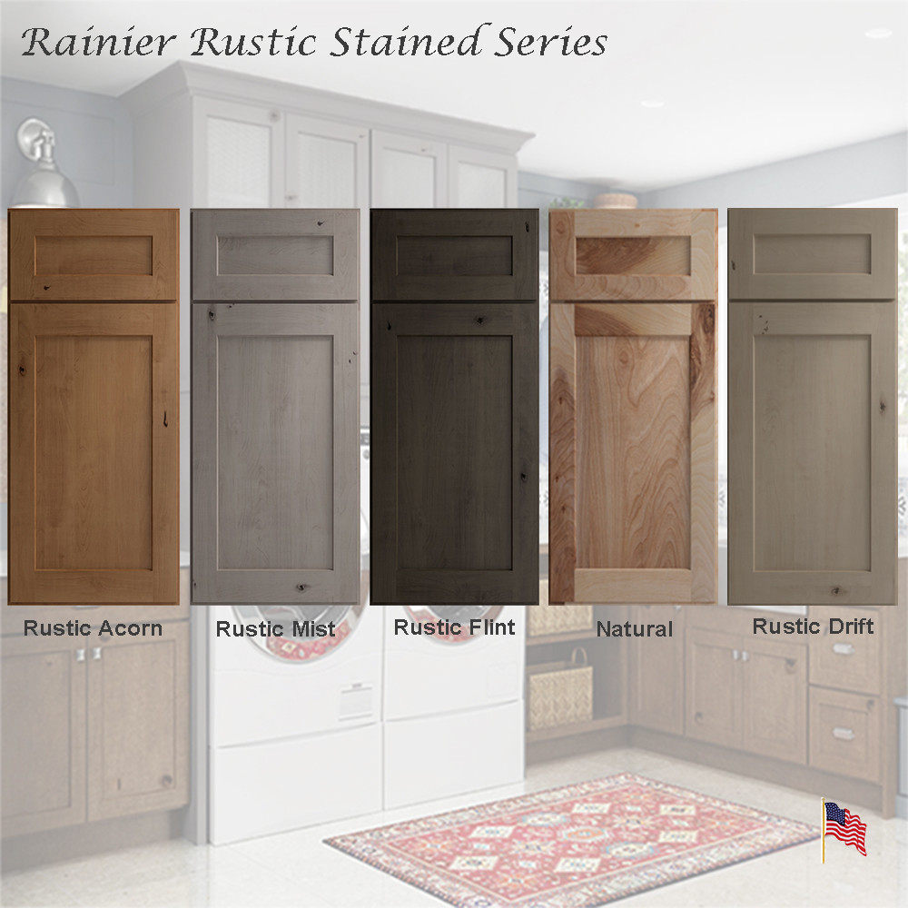 Rainier Rustic Stained Wood Assembled Kitchen Cabinets | CS Hardware