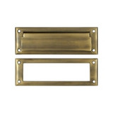 Mail Slot 8 7/8'' with Interior Frame, Antique Brass