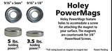 Holey PowerMag, 9/16" x 1/8" thick, 10/pack