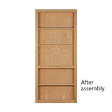 InvisiDoor RTA Book Case OAD 34-7/8"w x 79-7/8"h x 8"d, Unfinished Unassembled Maple