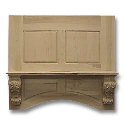 Wood Hood 36in Detachable Front Mantel Hickory