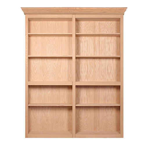 InvisiDoor, 60\" Bifold Bookcase, Assembled, Unfinished, Cherry