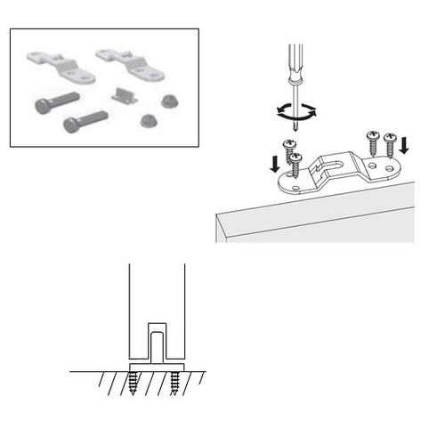 Surface Mount Brackets Set for Sliding Door Hardware