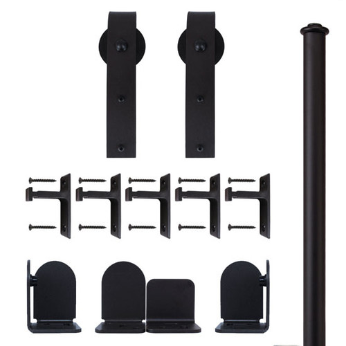 QG Rolling Door Hook Hardware Long Bracket Kit Black